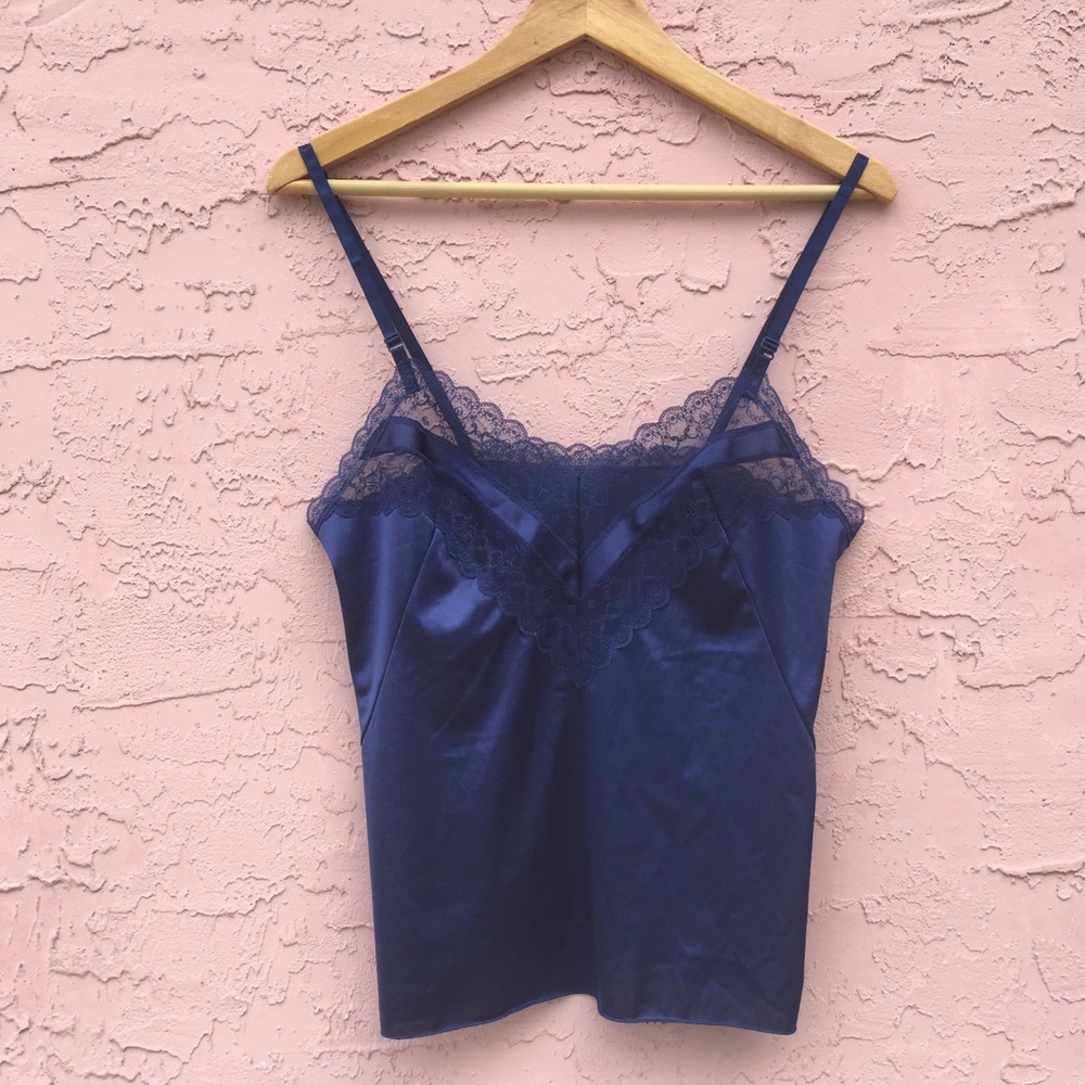 Vanity Fair Sapphire Blue Lace Camisole Cami